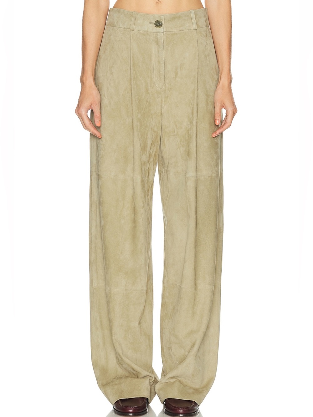 SRG Atelier Kiwi Suede Trouser in sage green